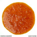 A top-down circular view of a thick, glossy orange-red habanero sauce texture on a white background, with text reading 'ESSENTIAL HABANERO' and 'SAUCE TEXTURE' at the bottom.