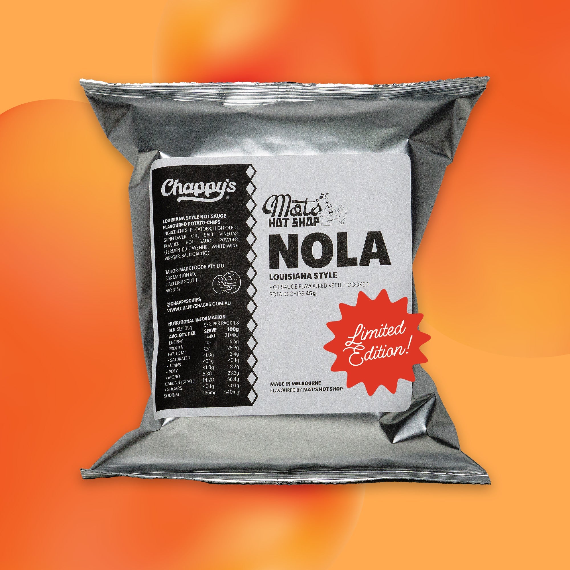 NOLA Louisiana Style Hot Sauce Flavoured Potato Chips - Mat's Hot Shop